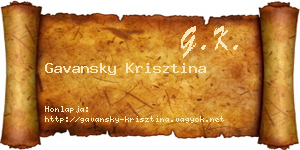 Gavansky Krisztina névjegykártya